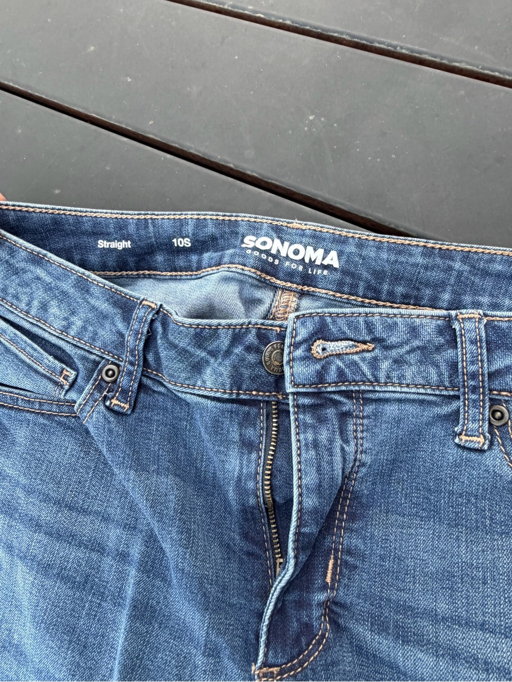 SONOMA Women's Straight-Leg Jeans in Blue Denim